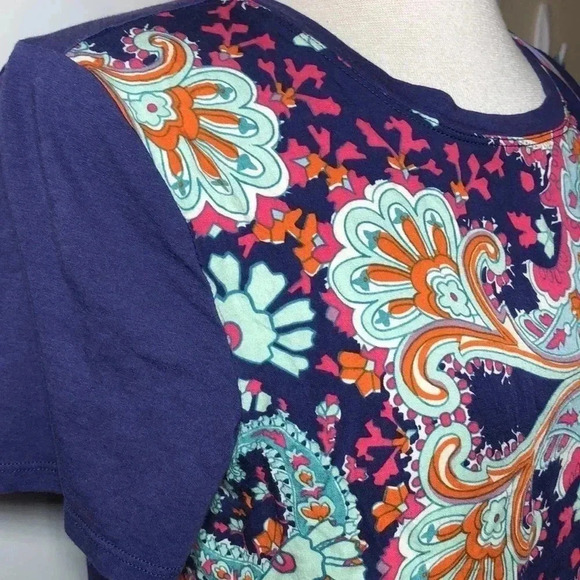 MAEVE by Anthropologie Purple Paisley Overlay Maddie Printed Top Women’s Size M - Picture 3 of 10
